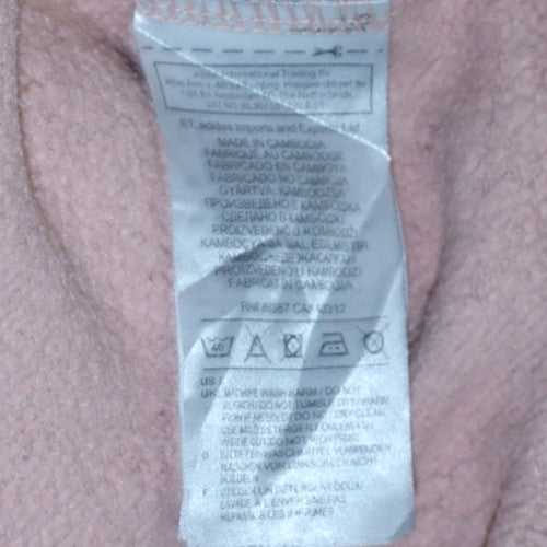 Adidas Womens Pink Long Sleeve Pullover Hoodie Size 12 Casual