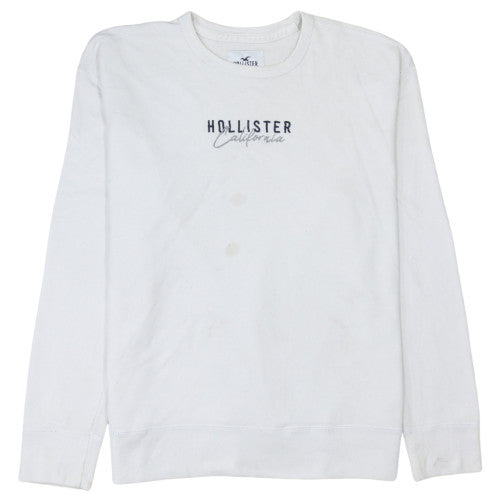 Hollister Men's White XL Pullover Crew Neck Sweatshirt