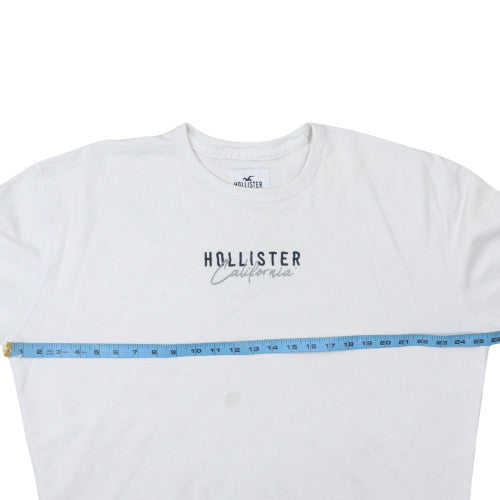 Hollister Men's White XL Pullover Crew Neck Sweatshirt