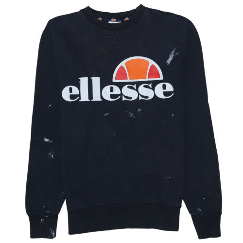 Ellesse Womens Black Size 12 Crew Neck Logo Pullover Sweatshirt