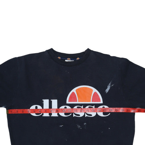 Ellesse Womens Black Size 12 Crew Neck Logo Pullover Sweatshirt