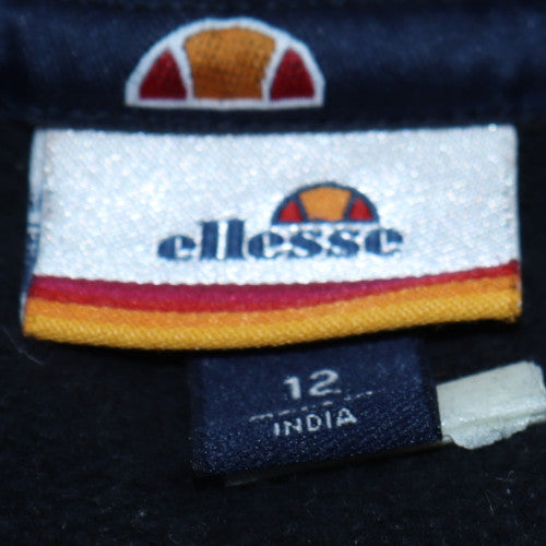 Ellesse Womens Black Size 12 Crew Neck Logo Pullover Sweatshirt