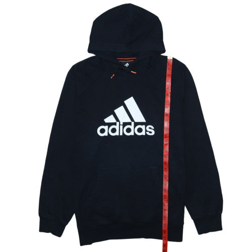 Adidas Men's Black Medium Pullover Hoodie with Logo Print