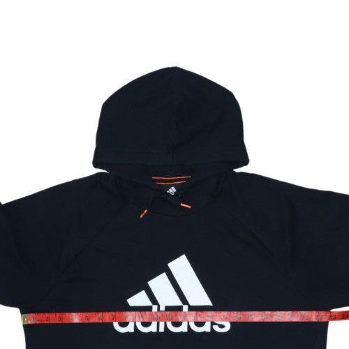 Adidas Men's Black Medium Pullover Hoodie with Logo Print