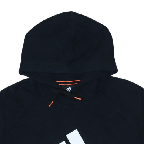 Adidas Men's Black Medium Pullover Hoodie with Logo Print