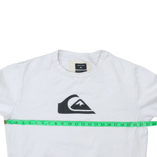 Quiksilver Mens White L Pullover Crew Neck Logo Sweatshirt