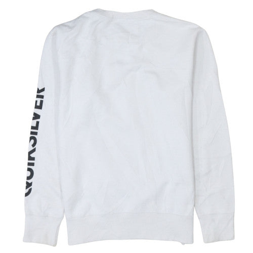 Quiksilver Mens White L Pullover Crew Neck Logo Sweatshirt