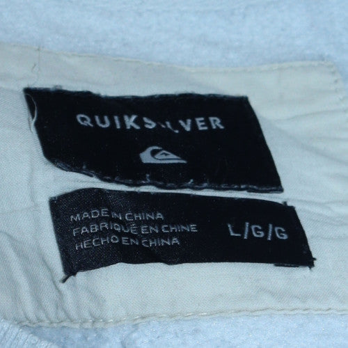 Quiksilver Mens White L Pullover Crew Neck Logo Sweatshirt