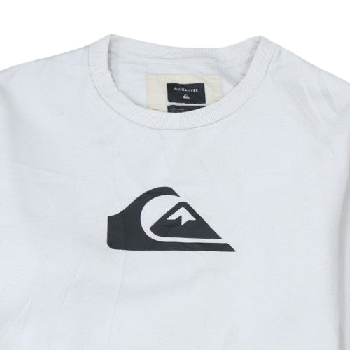 Quiksilver Mens White L Pullover Crew Neck Logo Sweatshirt