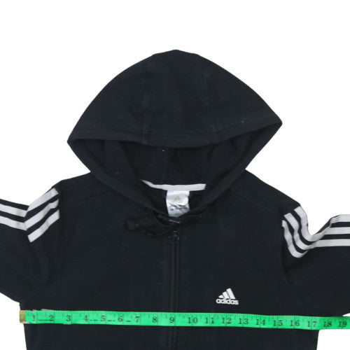 Adidas Women's Black Full Zip Hoodie Size 12 Hooded Sportswear