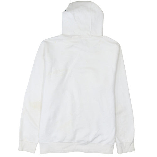 Nike Men White Pullover Hoodie L Fleece Logo Sweatshirt