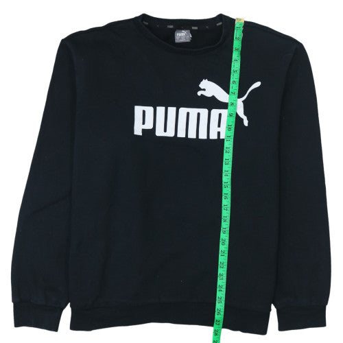 Puma Men's Black 2XL Pullover Crew Neck Logo Sweatshirt