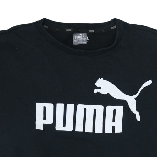 Puma Men's Black 2XL Pullover Crew Neck Logo Sweatshirt