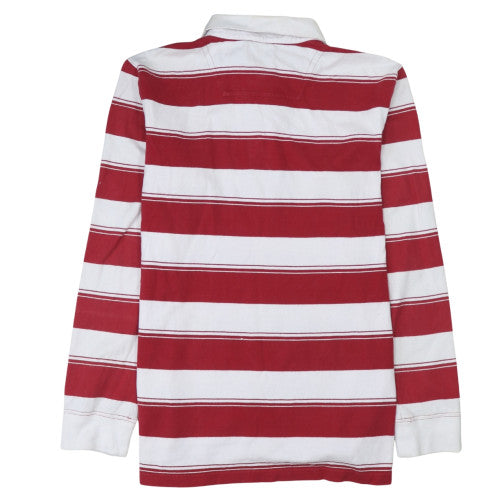 Timberland Men’s Red White Striped Long Sleeve Collared Sweatshirt L
