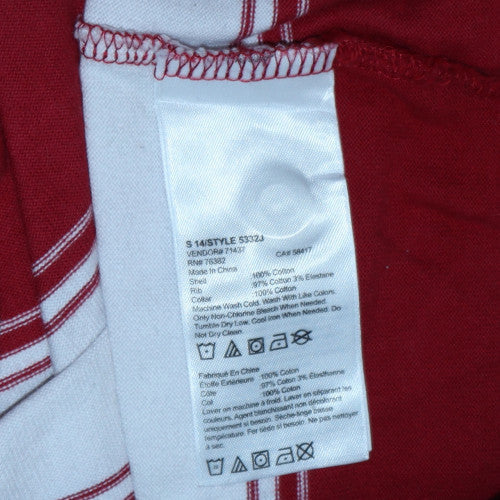 Timberland Men’s Red White Striped Long Sleeve Collared Sweatshirt L