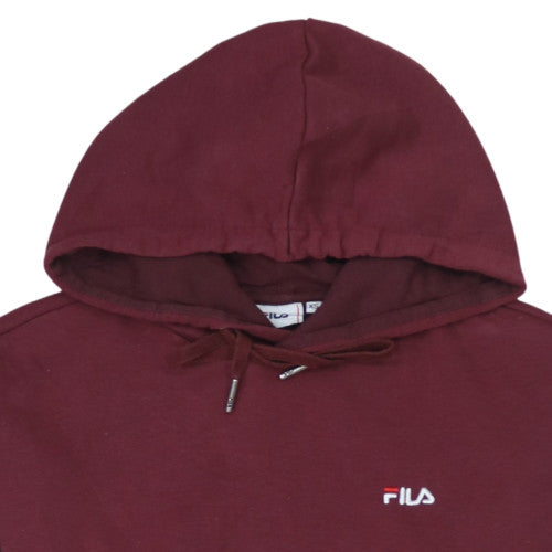 Fila Womens Colourblock Hoodie Burgundy Pink XS Pullover Cotton Blend