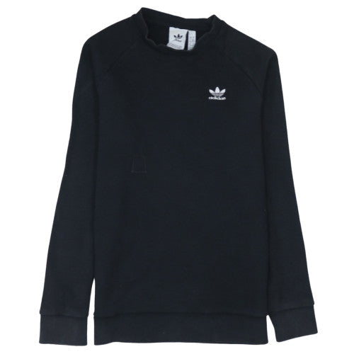 Adidas Men Black XS Crew Neck Pullover Sweatshirt Logo Fleece