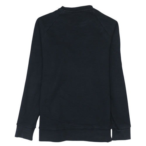 Adidas Men Black XS Crew Neck Pullover Sweatshirt Logo Fleece