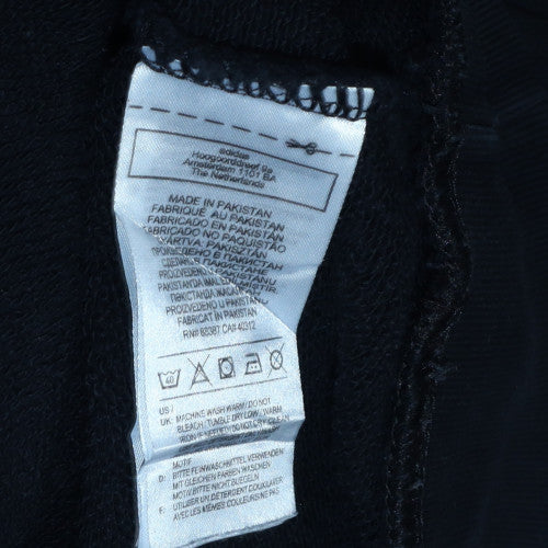 Adidas Men Black XS Crew Neck Pullover Sweatshirt Logo Fleece