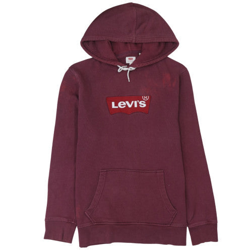 Levi's Men's Red Pullover Hoodie L Logo Fleece Sweatshirt