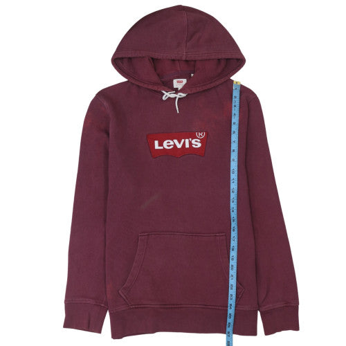 Levi's Men's Red Pullover Hoodie L Logo Fleece Sweatshirt