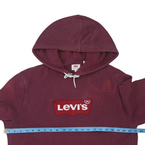 Levi's Men's Red Pullover Hoodie L Logo Fleece Sweatshirt