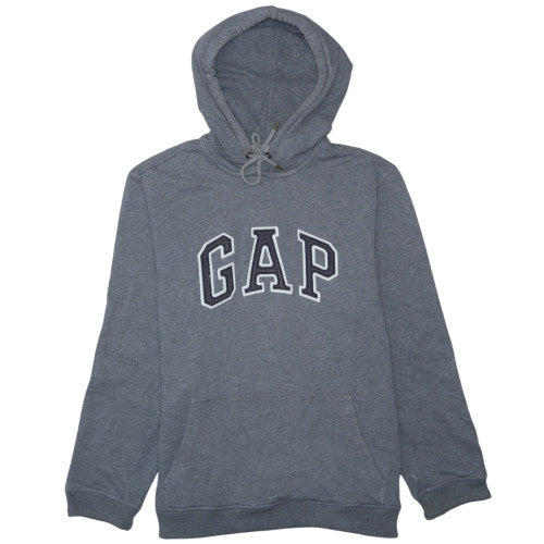 GAP Mens Grey Pullover Hoodie Medium Cotton Logo Sweatshirt