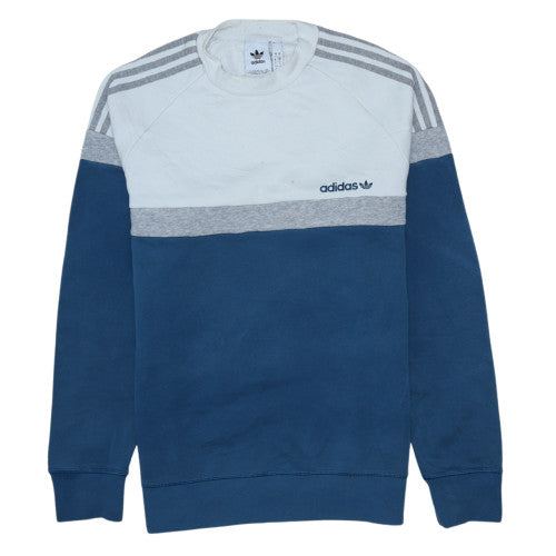 adidas Men's Blue Crew Neck Pullover Sweatshirt Size S Regular Fit