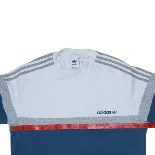 adidas Men's Blue Crew Neck Pullover Sweatshirt Size S Regular Fit