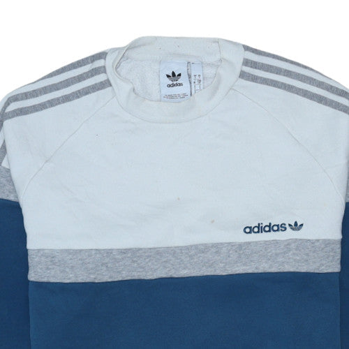 adidas Men's Blue Crew Neck Pullover Sweatshirt Size S Regular Fit