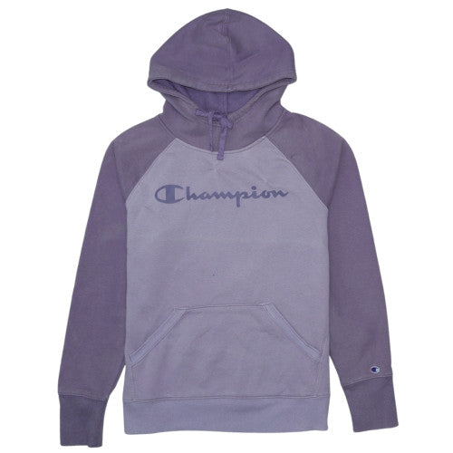 Champion Womens Purple Pullover Hoodie Medium Cotton Blend