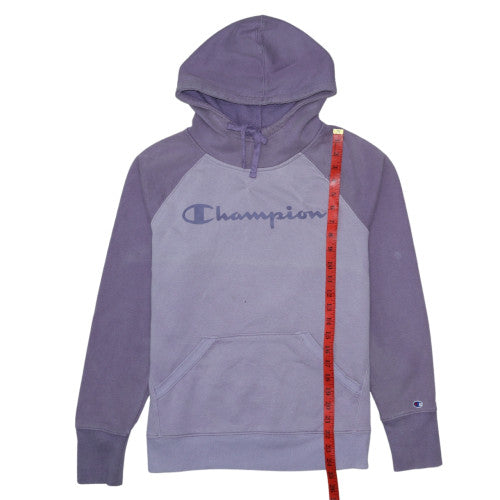 Champion Womens Purple Pullover Hoodie Medium Cotton Blend