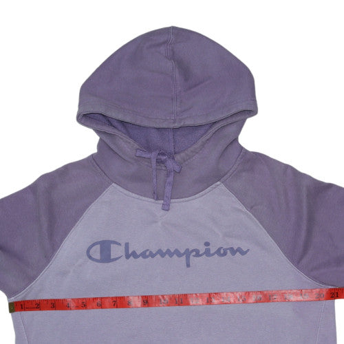 Champion Womens Purple Pullover Hoodie Medium Cotton Blend