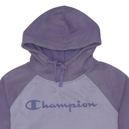 Champion Womens Purple Pullover Hoodie Medium Cotton Blend