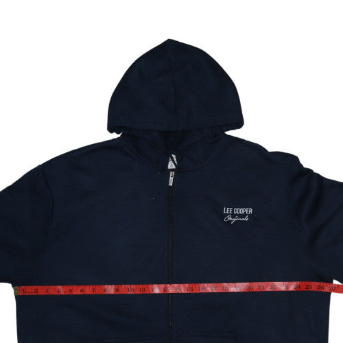 Lee Cooper Men's Blue 2XL Full Zip Fleece Hoodie