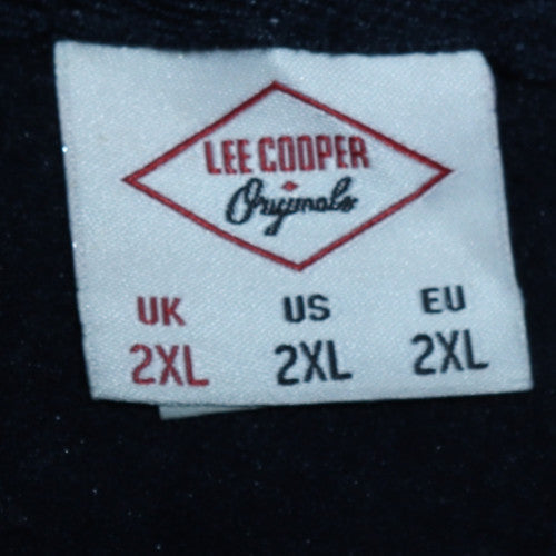 Lee Cooper Men's Blue 2XL Full Zip Fleece Hoodie