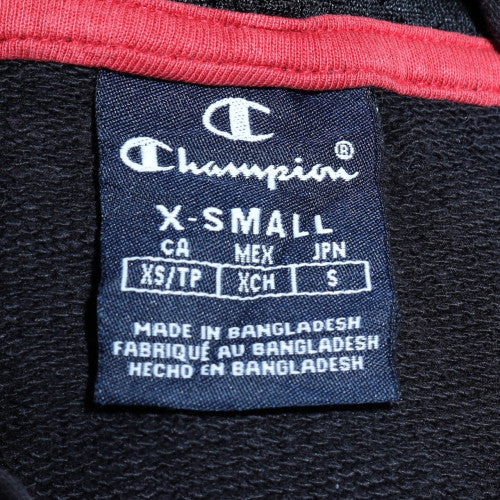 Champion Men's Black XS Pullover Hoodie with Logo Print