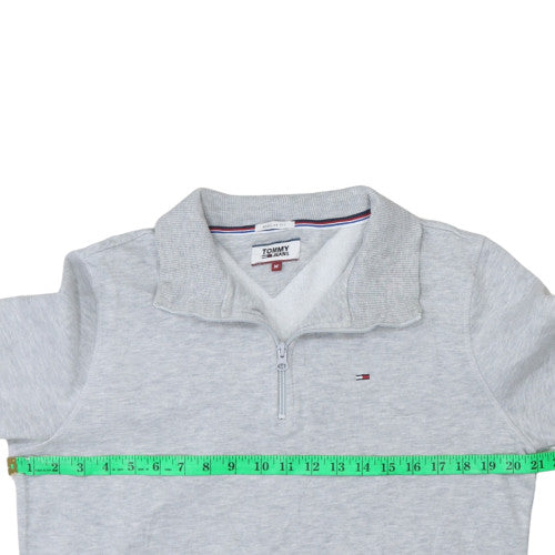 Tommy Jeans Men's Grey Henley 1/2 Zip Sweatshirt Size M