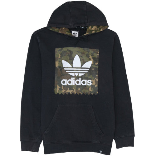 Adidas Mens Black Camouflage Logo Pullover Hoodie Size S