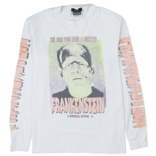 Bershka Men’s White Frankenstein Graphic Sweatshirt Size M
