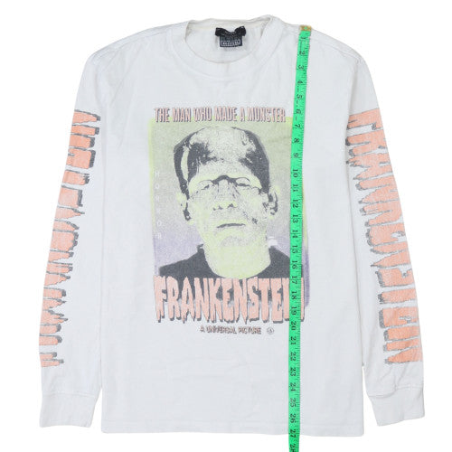 Bershka Men’s White Frankenstein Graphic Sweatshirt Size M