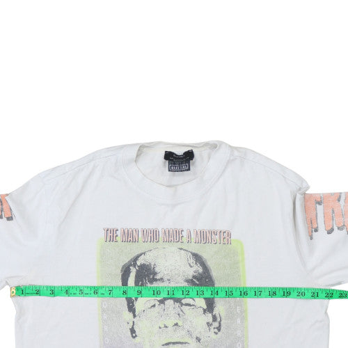 Bershka Men’s White Frankenstein Graphic Sweatshirt Size M