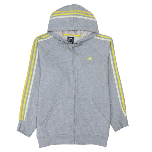 Adidas Men's Grey Full Zip Hoodie L Sports Fleece Jacket