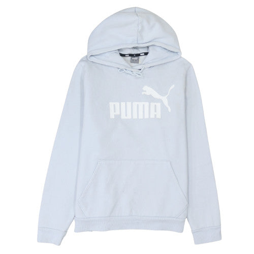 Puma Women's Light Blue Pullover Hoodie XL Logo Print Casual