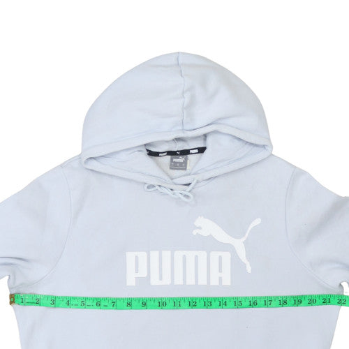 Puma Women's Light Blue Pullover Hoodie XL Logo Print Casual