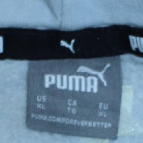 Puma Women's Light Blue Pullover Hoodie XL Logo Print Casual