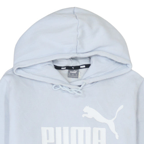 Puma Women's Light Blue Pullover Hoodie XL Logo Print Casual