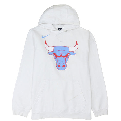 Nike Mens White XL Pullover Hoodie Bulls Logo Basketball Style