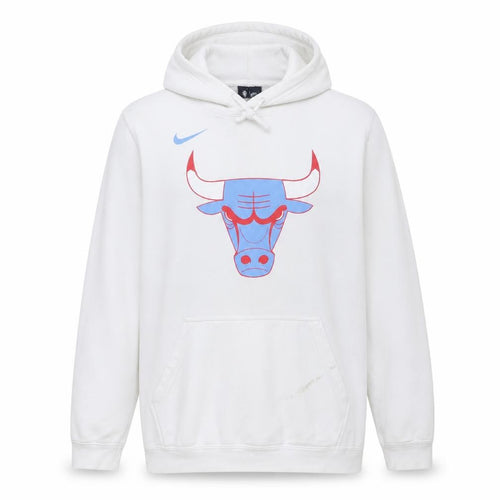 Nike Mens White XL Pullover Hoodie Bulls Logo Basketball Style