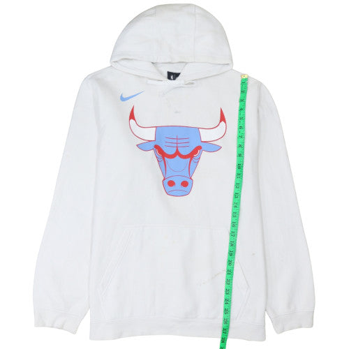 Nike Mens White XL Pullover Hoodie Bulls Logo Basketball Style